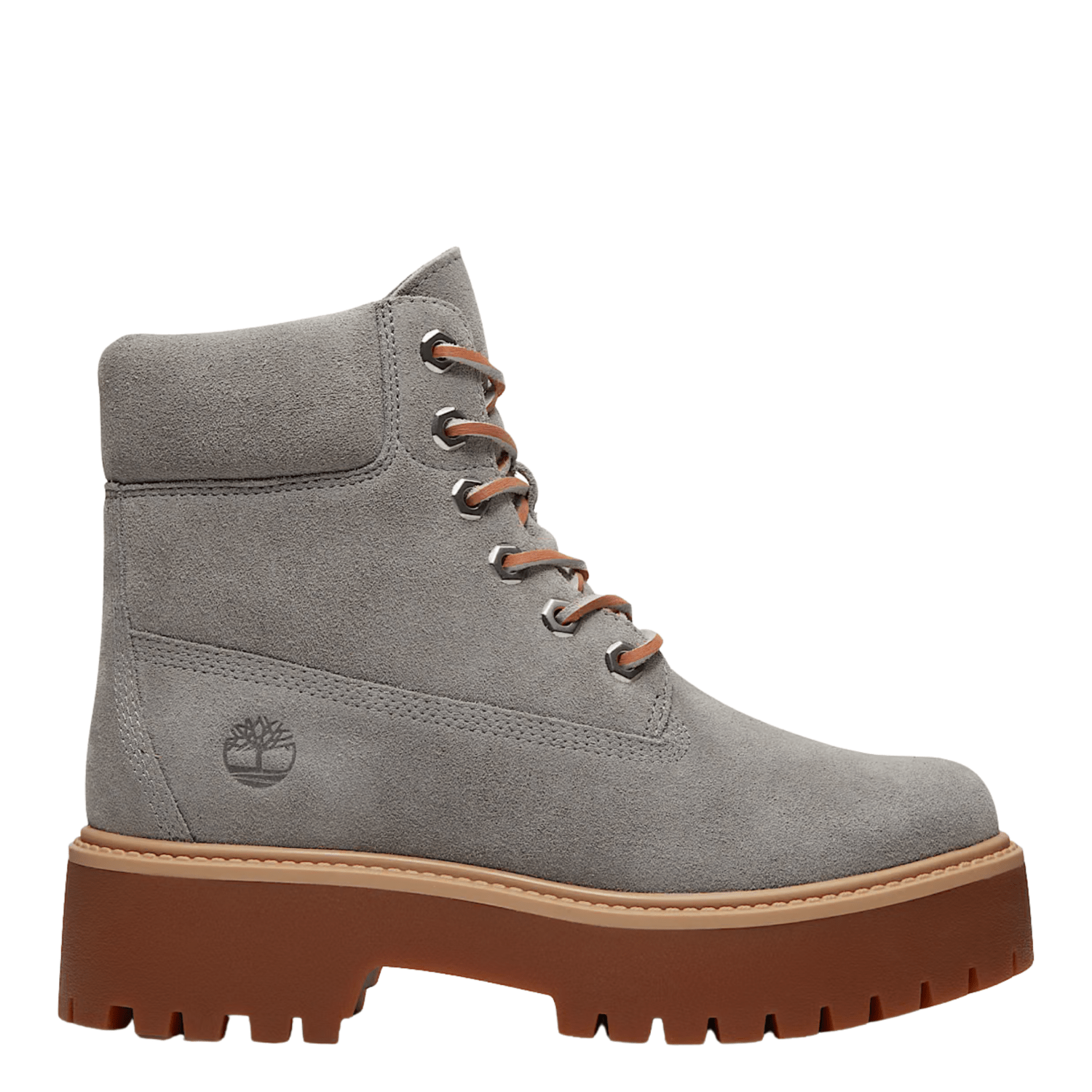 Timberland Women's Stone Street 6-Inch Waterproof Platform Boot in Grey Nubuck - Getoutside Shoes