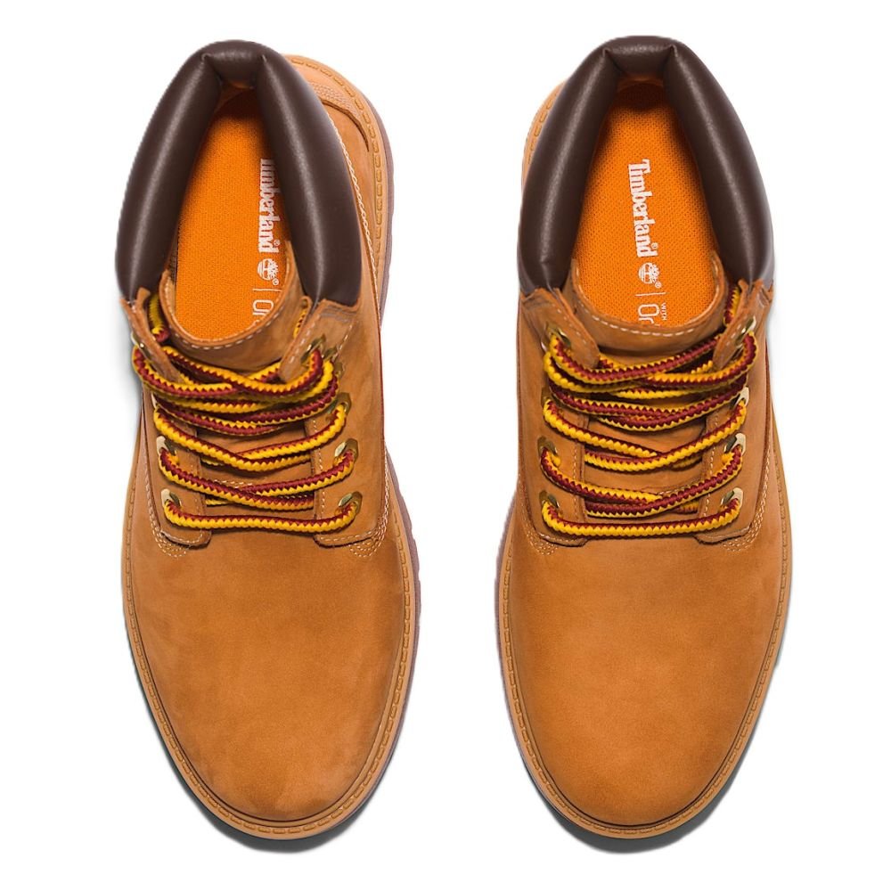 Timberland Women's Stone Street 6-Inch Waterproof Platform Boot in Wheat Nubuck - Getoutside Shoes