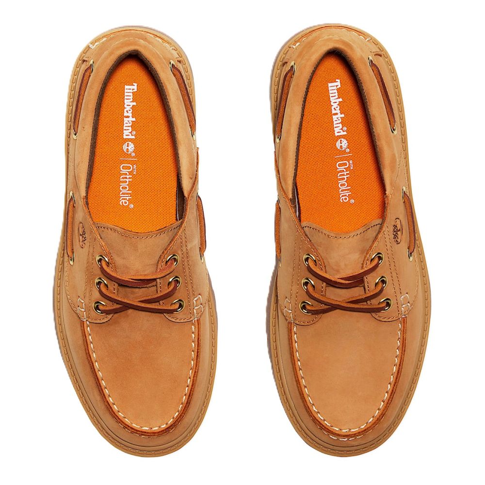 Timberland Women's Stone Street Platform Boat Shoe in Wheat - Getoutside Shoes