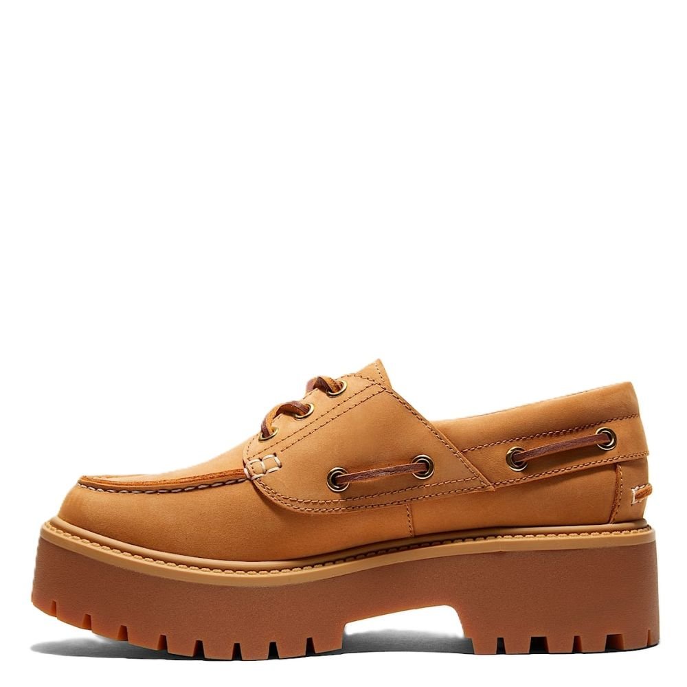 Timberland Women's Stone Street Platform Boat Shoe in Wheat - Getoutside Shoes