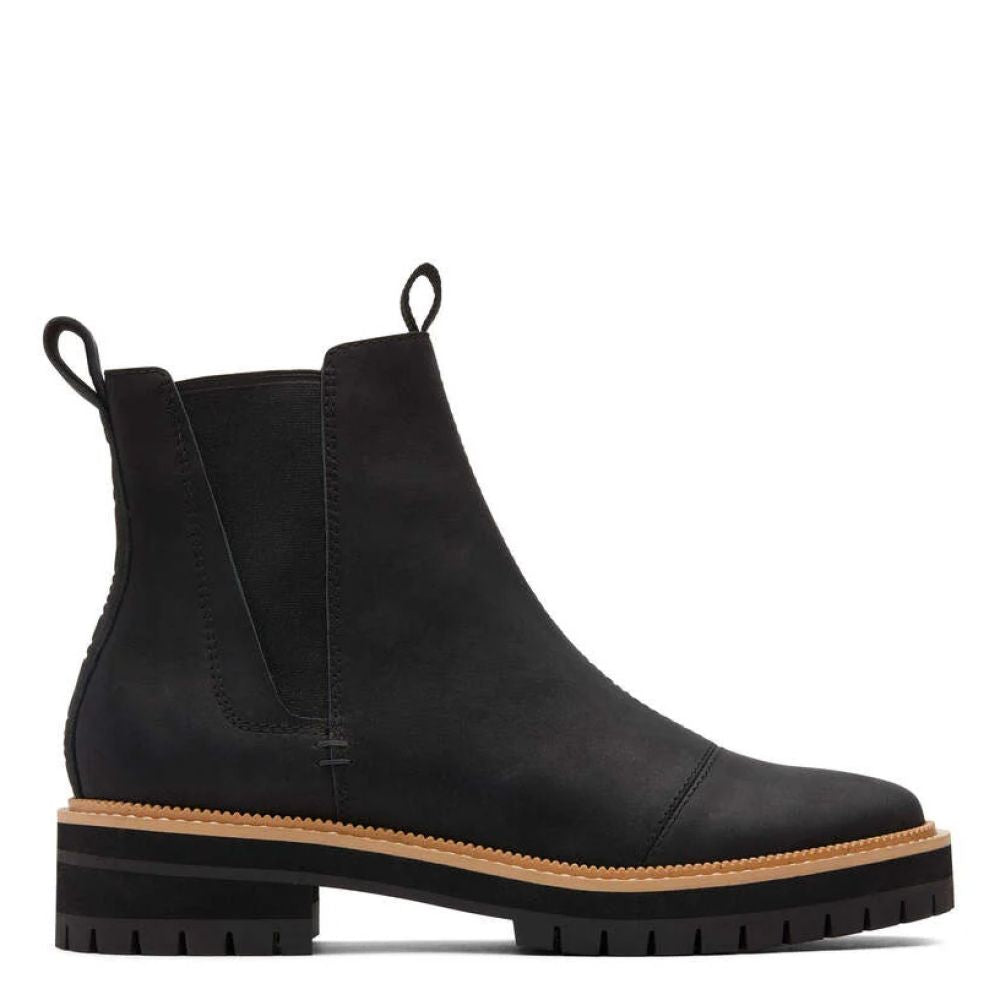 Toms Women&#39;s Dakota Water Resistant Leather Boot in Black