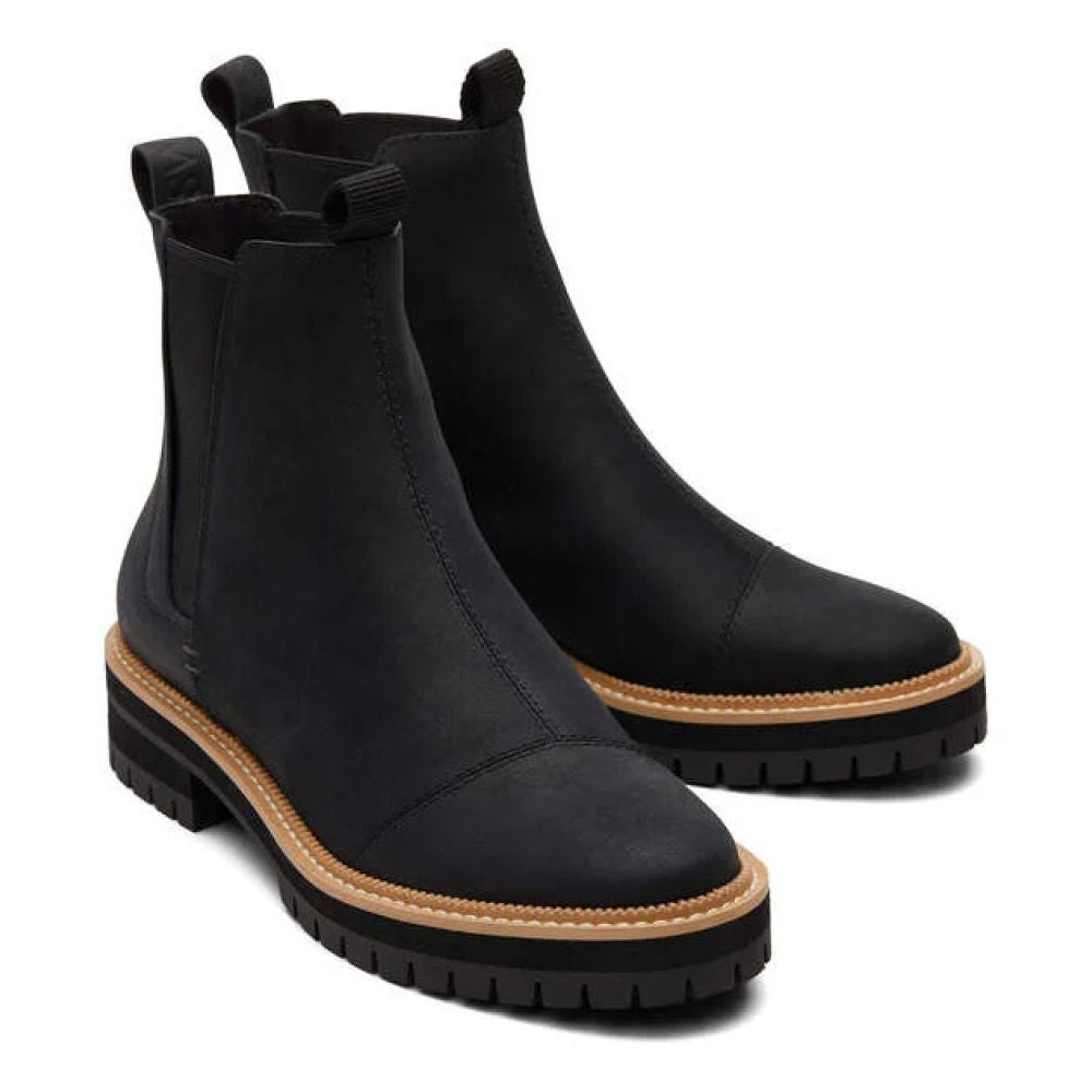 Toms Women&#39;s Dakota Water Resistant Leather Boot in Black