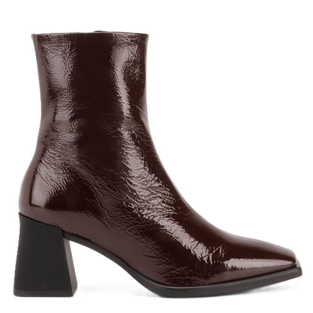 Vagabond Women's Hedda Ankle Boots in Dark Brown Patent Leather