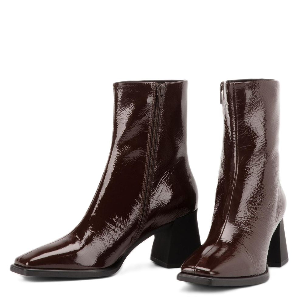 Vagabond Women's Hedda Ankle Boots in Dark Brown Patent Leather