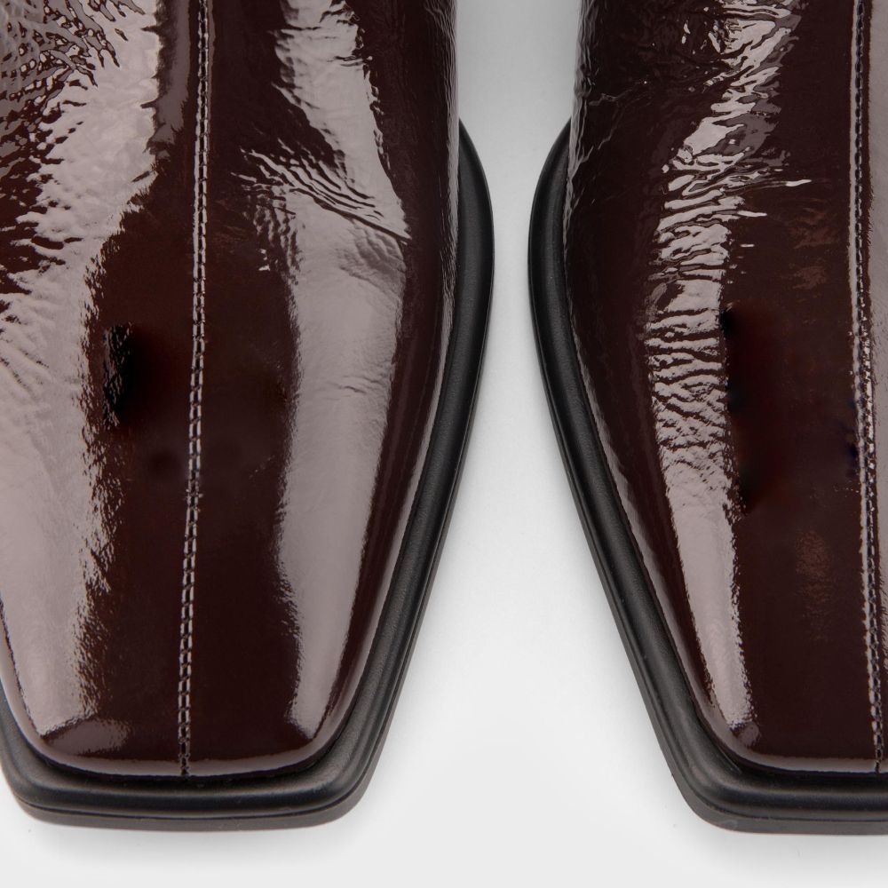 Vagabond Women's Hedda Ankle Boots in Dark Brown Patent Leather