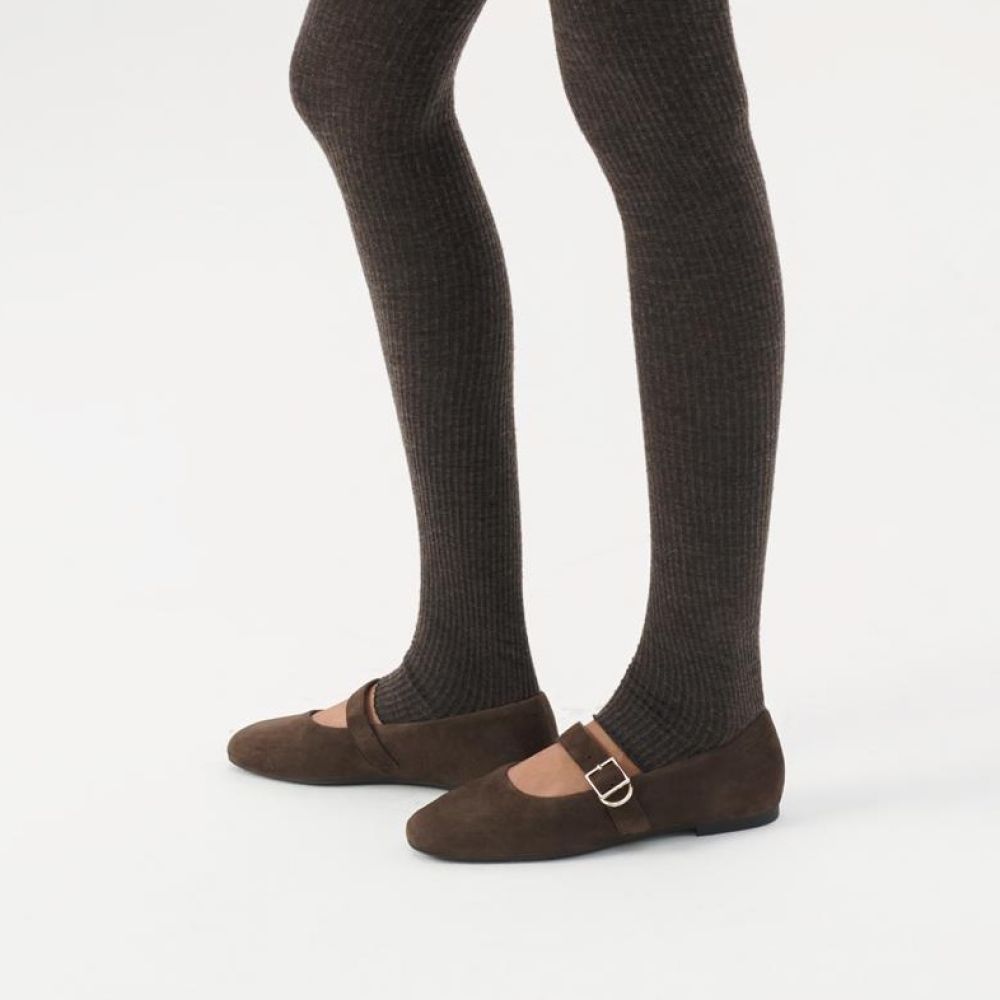 Vagabond Women's Jolin Ballet Flats in Dark Brown Suede