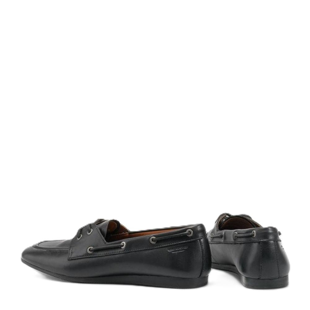 Vagabond Women's Hillary Boat Shoe in Black Leather
