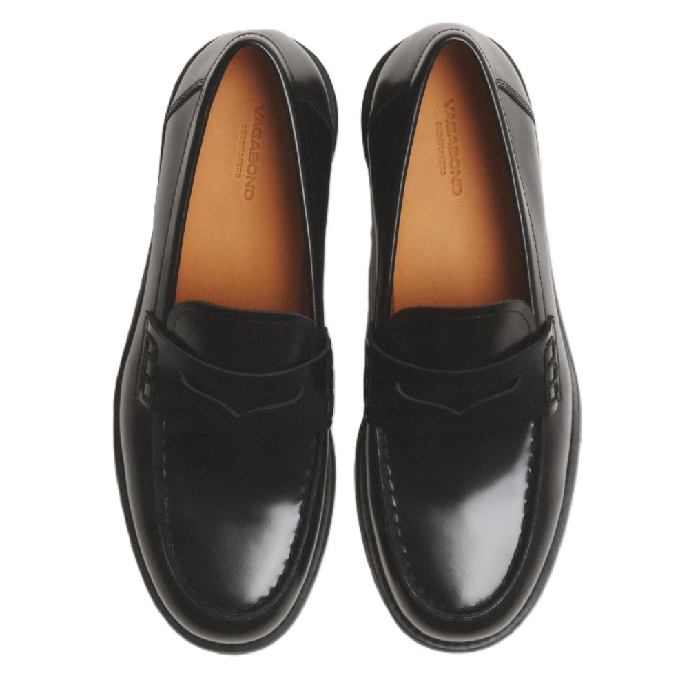 Vagabond Women's Linn Loafers in Black Polished Leather