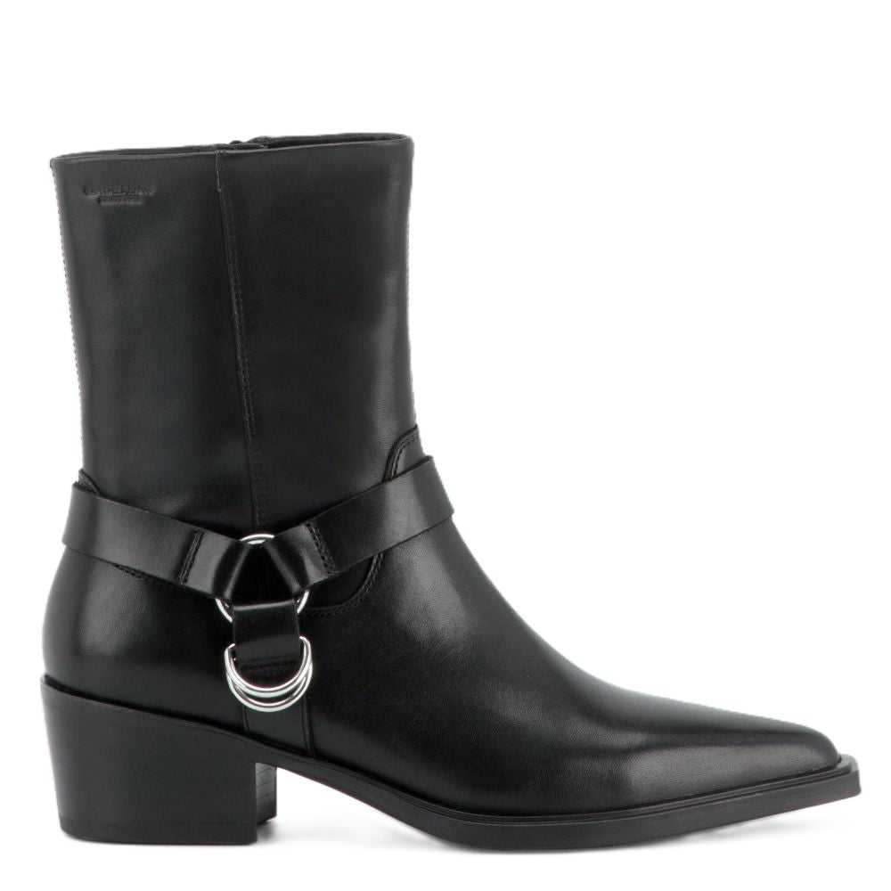 Vagabond Women's Kelsey Harness Boots in Black Leather