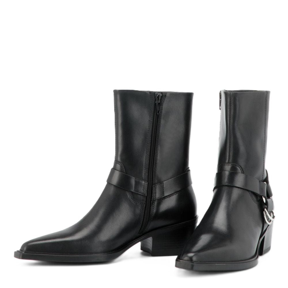 Vagabond Women's Kelsey Harness Boots in Black Leather