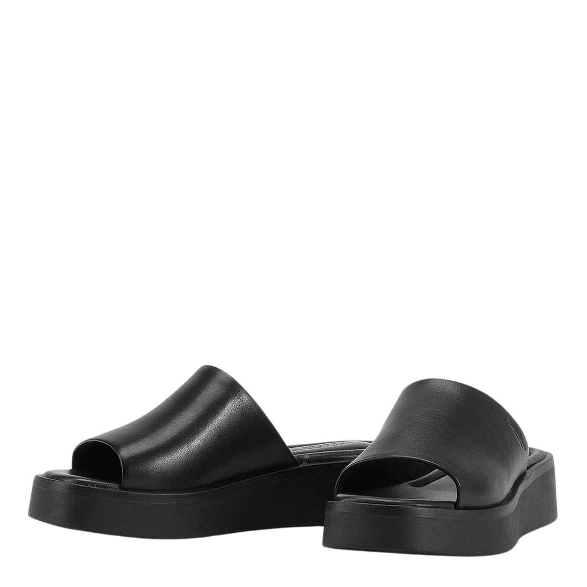 Vagabond Women's Danya Flatform Sandals in Black Leather - Getoutside Shoes