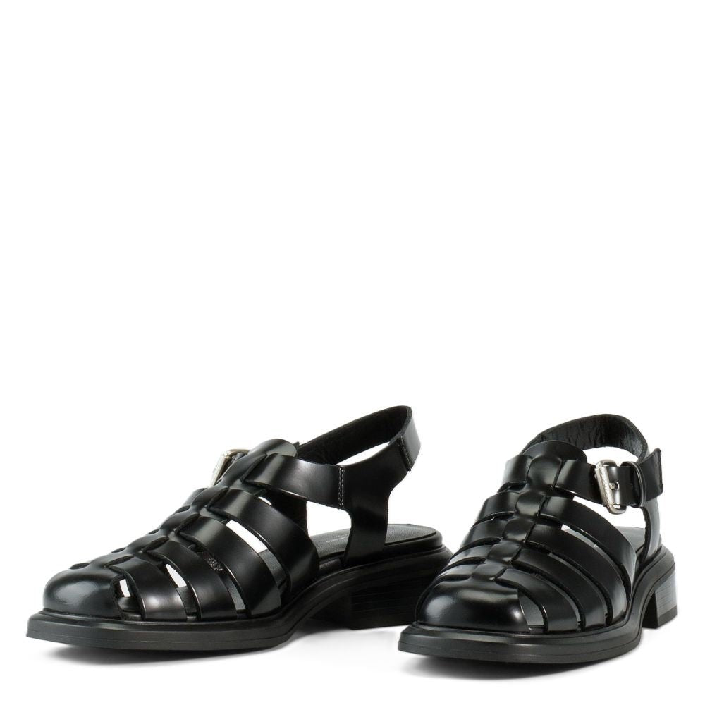 Vagabond Women's Ellis Sandals in Black Leather - Getoutside Shoes