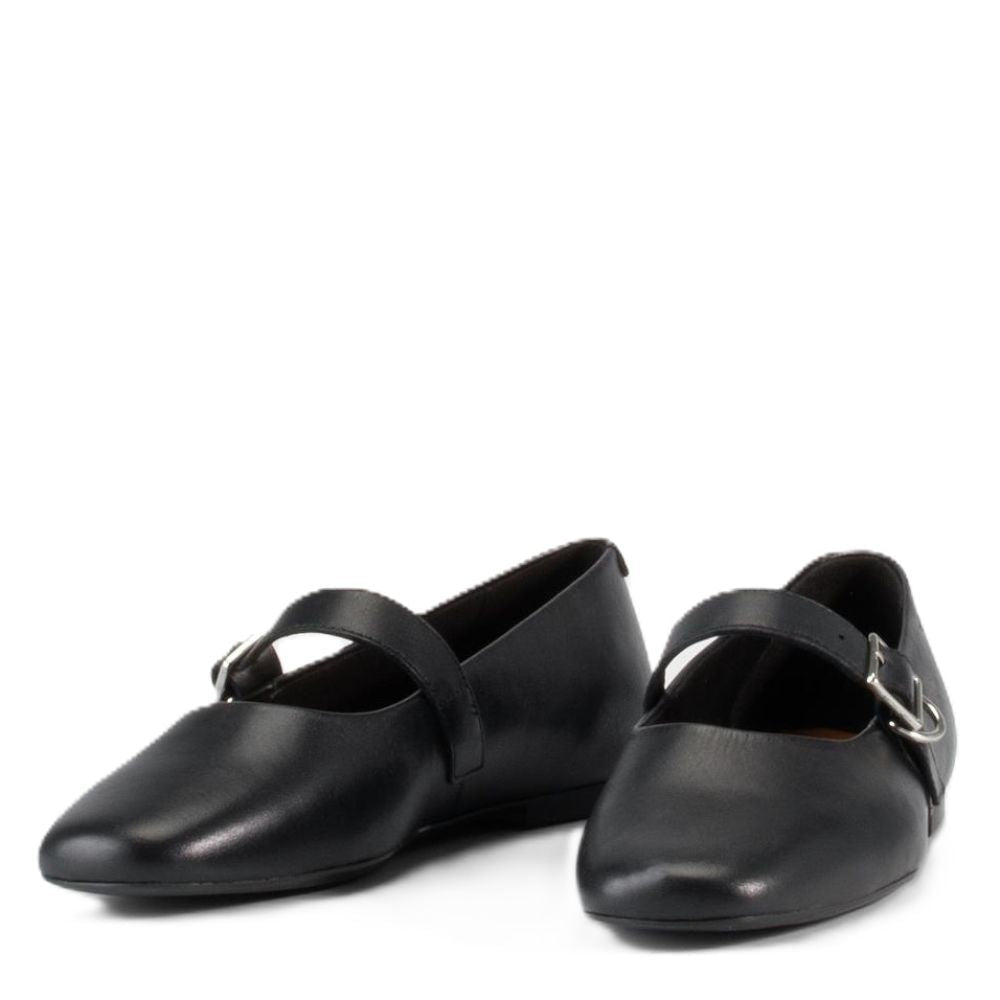 Vagabond Women's Jolin Ballet Flats in Black Leather - Getoutside Shoes