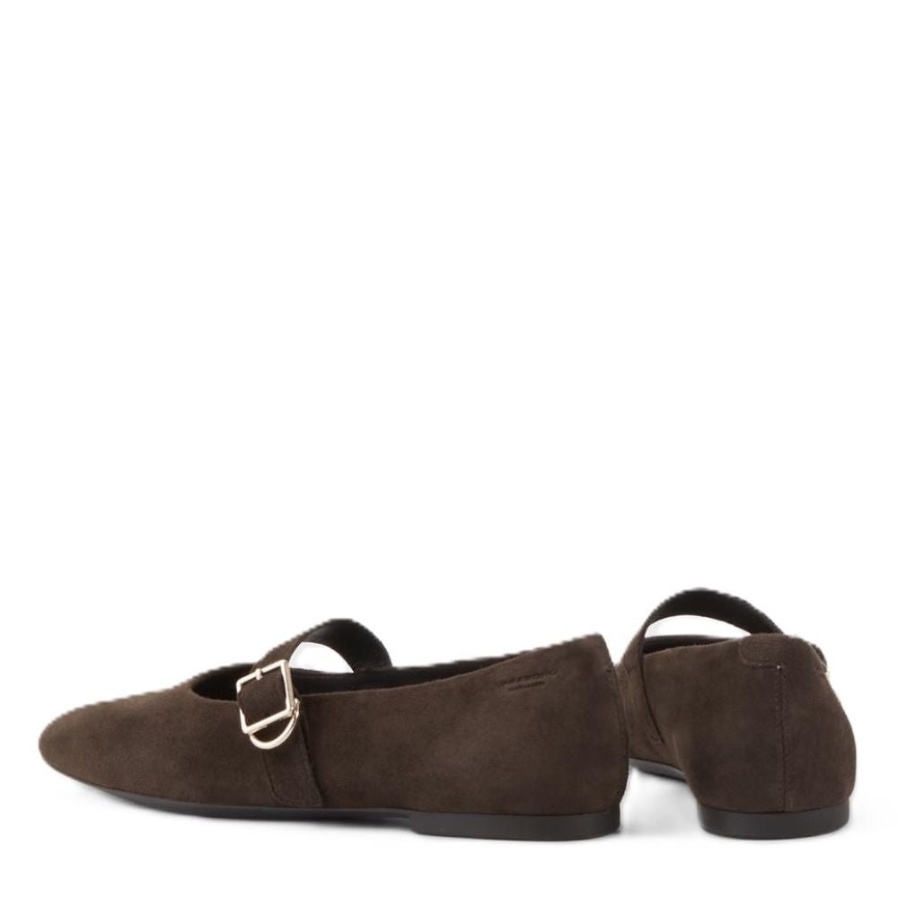 Vagabond Women's Jolin Ballet Flats in Dark Brown Suede - Getoutside Shoes