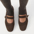 Vagabond Women's Jolin Ballet Flats in Dark Brown Suede - Getoutside Shoes