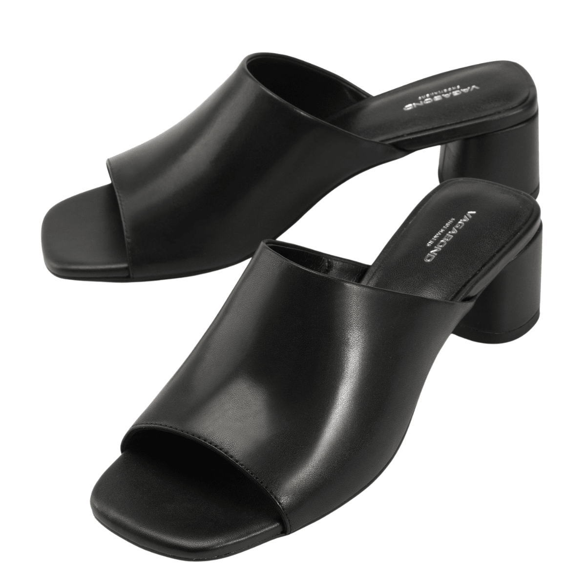 Vagabond Women's Piper Mules in Black Leather - Getoutside Shoes