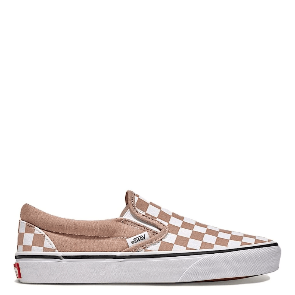 Vans Checkerboard Classic Slip - On in Warm Taupe Brown/White - Getoutside Shoes