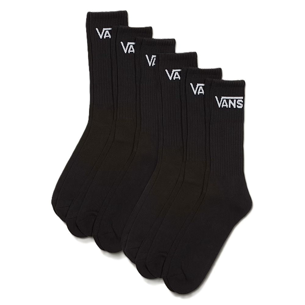 Vans Classic Crew Sock 6 - Pack in Black - Getoutside Shoes