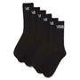 Vans Classic Crew Sock 6 - Pack in Black - Getoutside Shoes