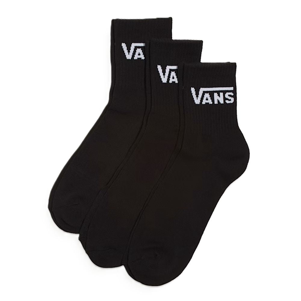 Vans Classic Half Crew Socks 3 - Pack in Black - Getoutside Shoes