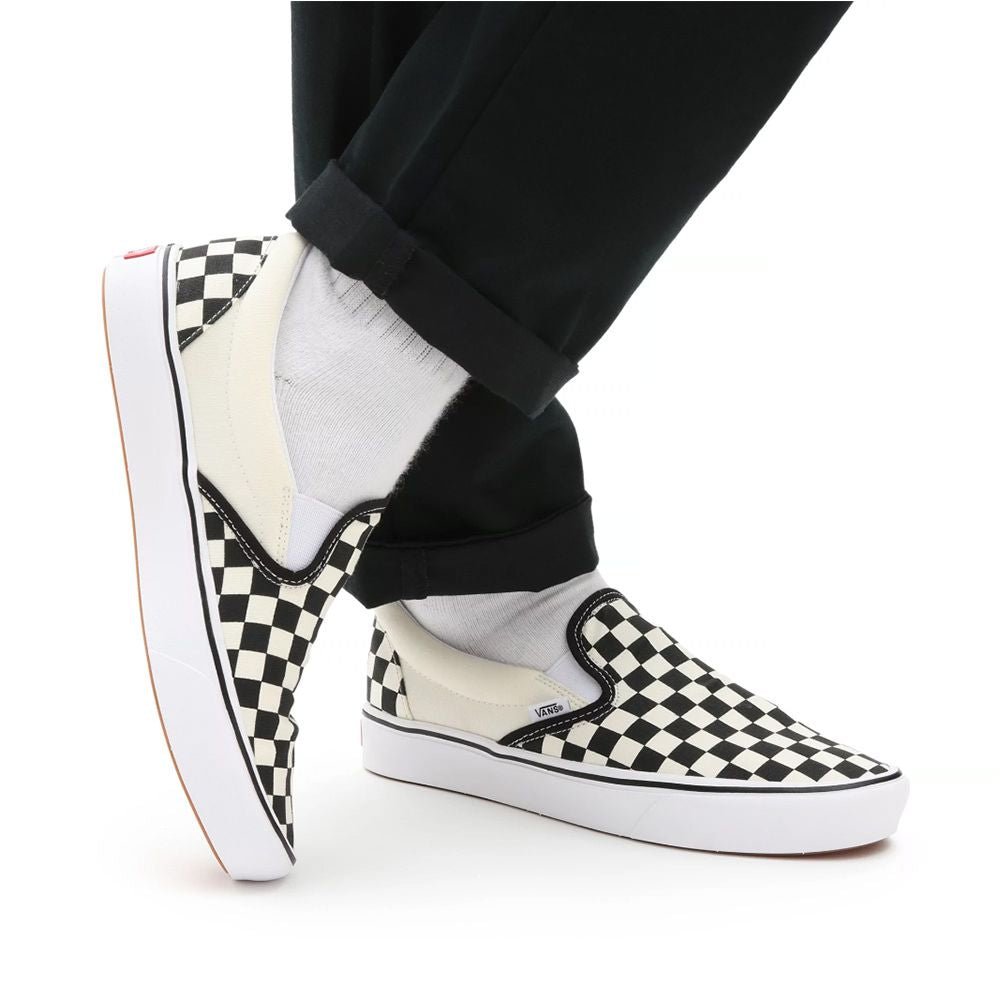 Vans ComfyCush Slip-On in Checkerboard/White - Getoutside Shoes