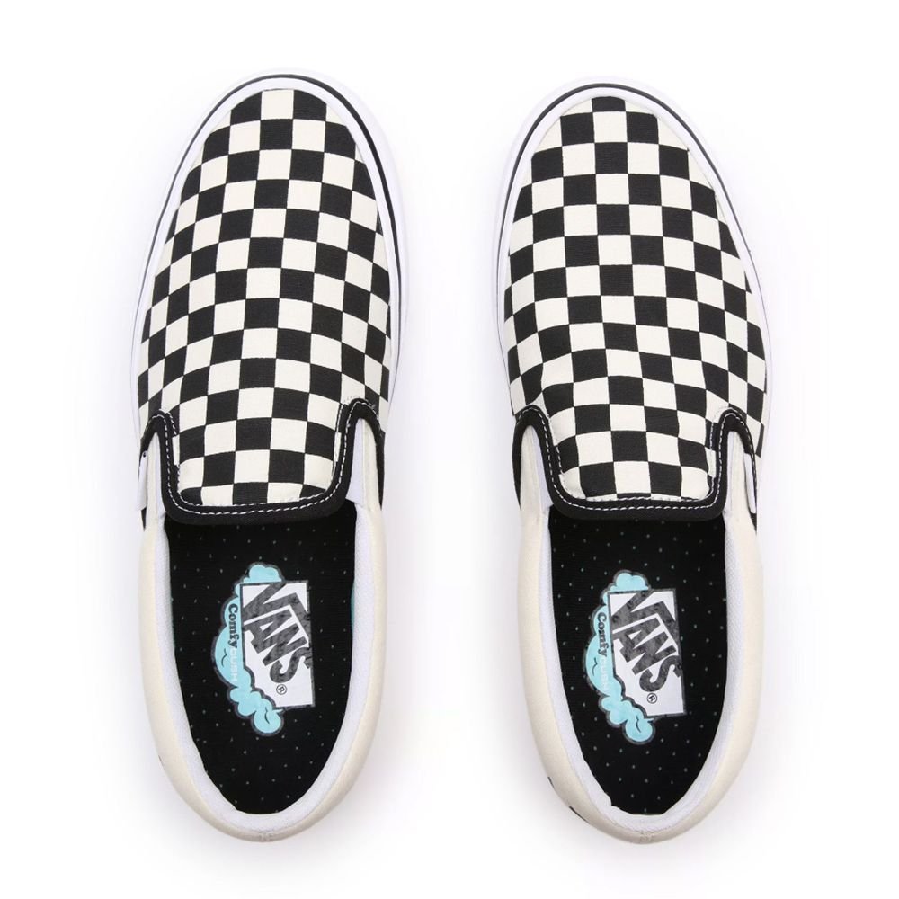 Vans ComfyCush Slip-On in Checkerboard/White - Getoutside Shoes