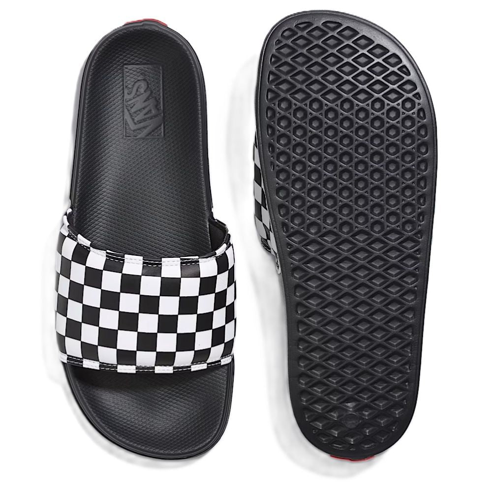 Vans La Costa Checkerboard Slide - On in Black/True White - Getoutside Shoes