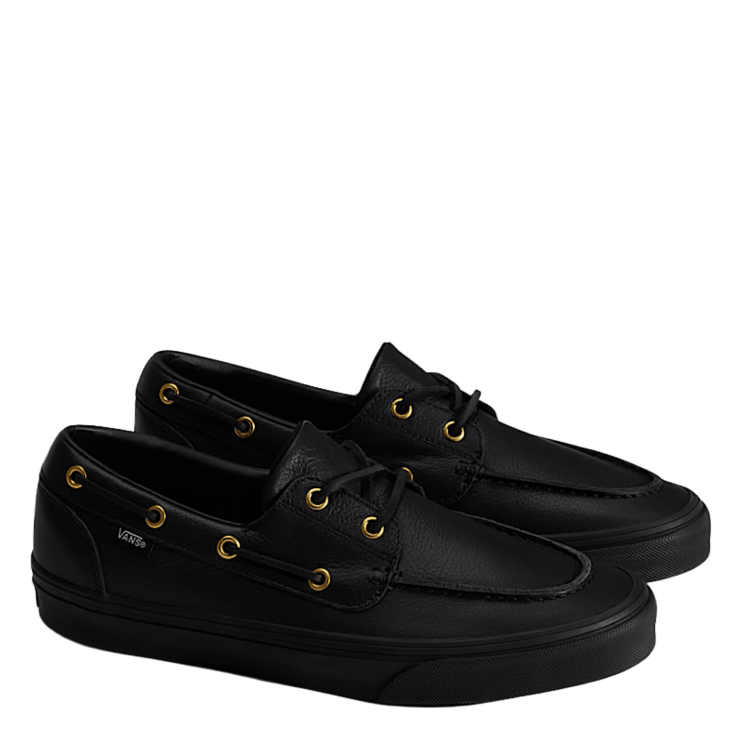 Vans Men's 2-Eyelet Boat Shoe in Black - Getoutside Shoes