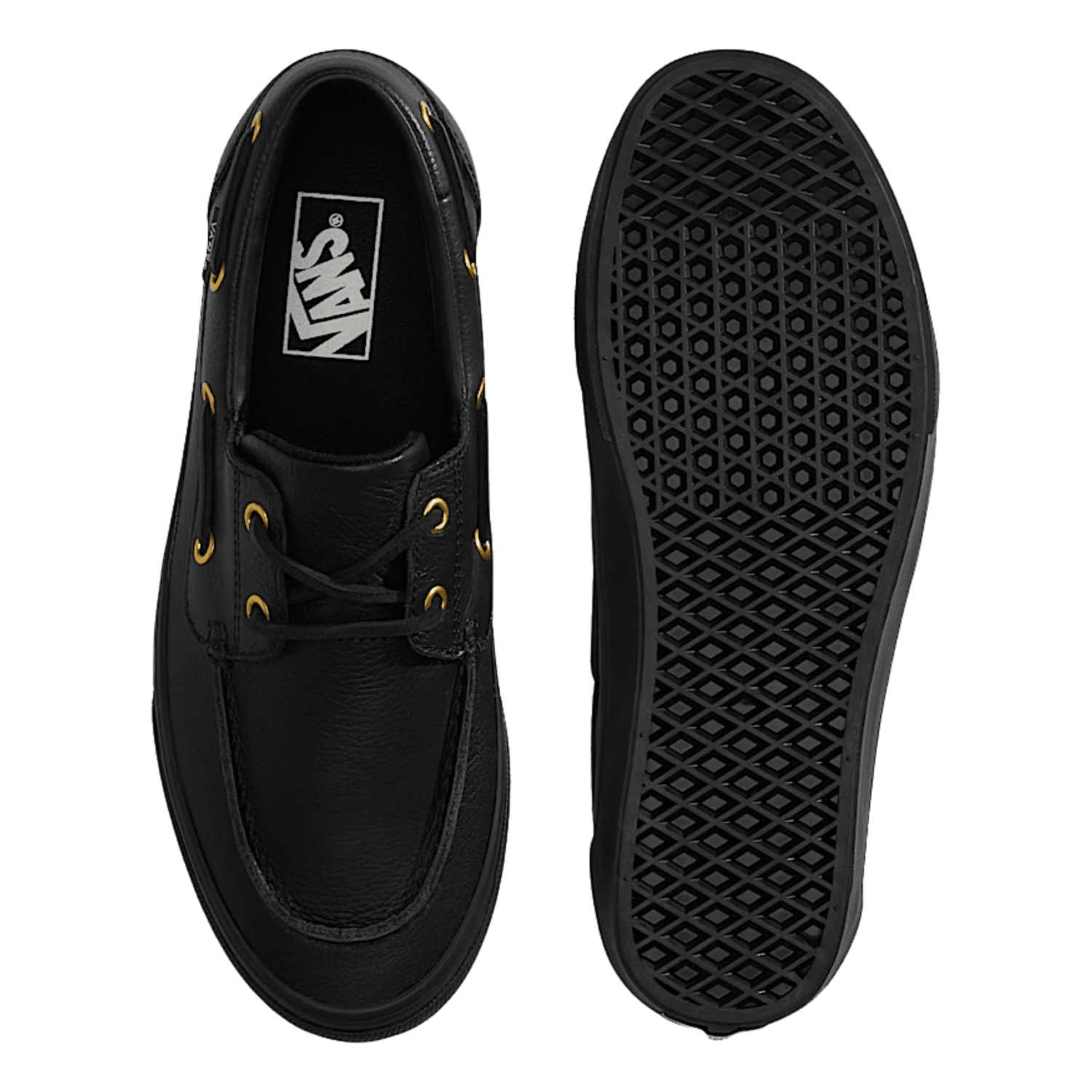 Vans Men's 2-Eyelet Boat Shoe in Black - Getoutside Shoes