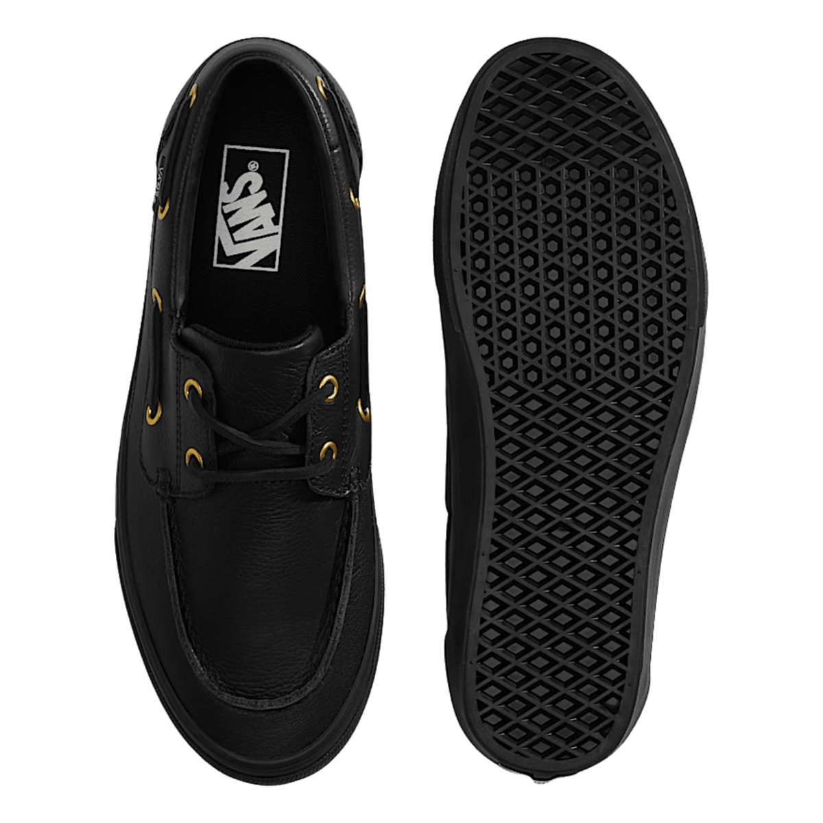 Vans Men's 2-Eyelet Boat Shoe in Black - Getoutside Shoes