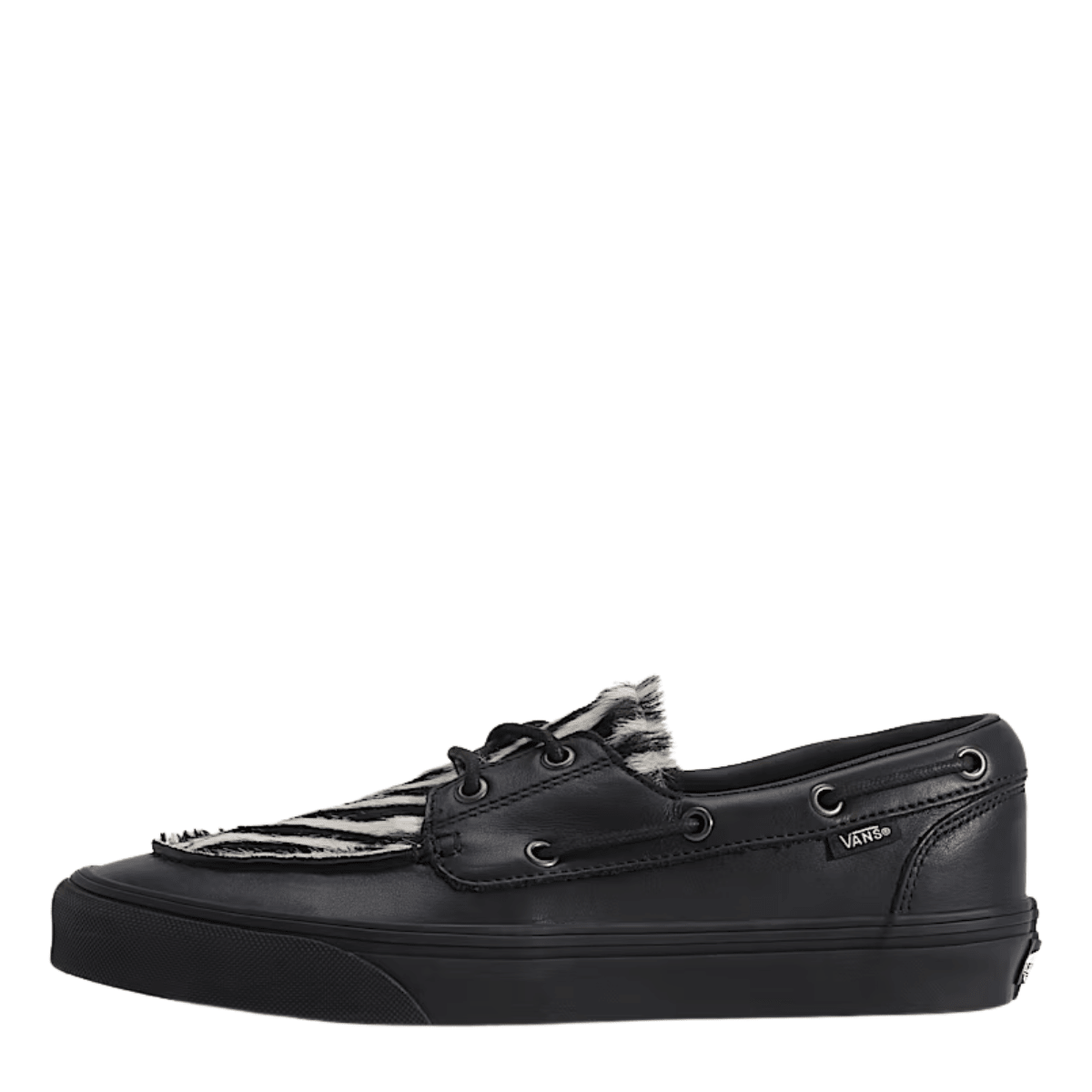 Vans Men's 2-Eyelet Boat Shoe in Black Zebra - Getoutside Shoes