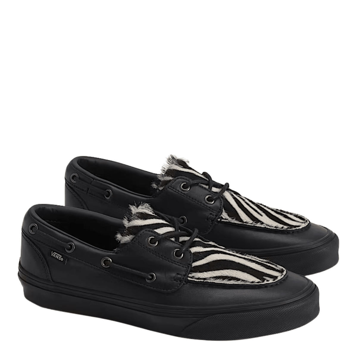 Vans Men's 2-Eyelet Boat Shoe in Black Zebra - Getoutside Shoes
