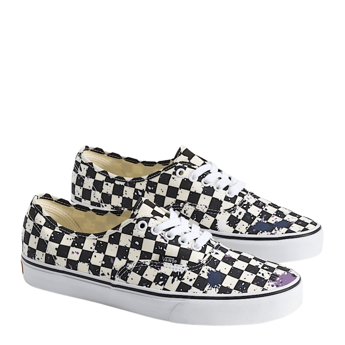 Vans Men's Authentic in Splatter Checkerboard Black - Getoutside Shoes