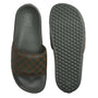 Vans Men's Checkerboard La Costa Slide in Obsidian Fern Green - Getoutside Shoes