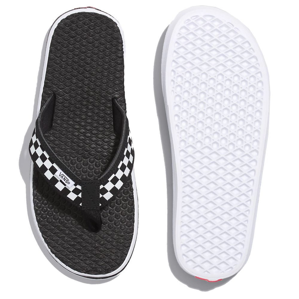Vans Men's La Costa Checkerboard Lite Sandal in Black/White - Getoutside Shoes
