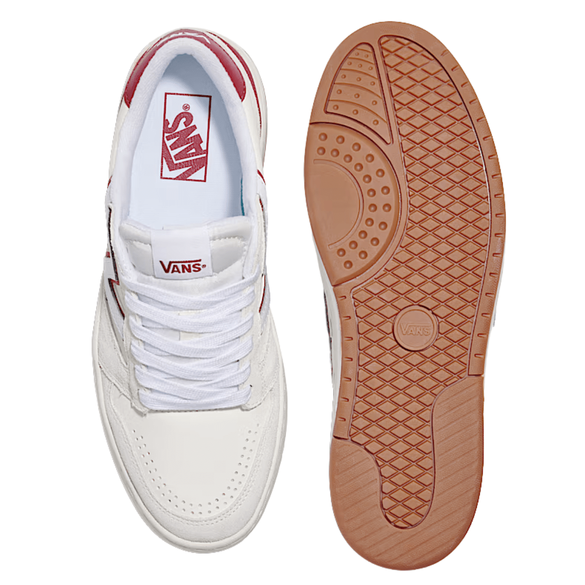 Vans Men's Lowland 2.0 in White/Red - Getoutside Shoes