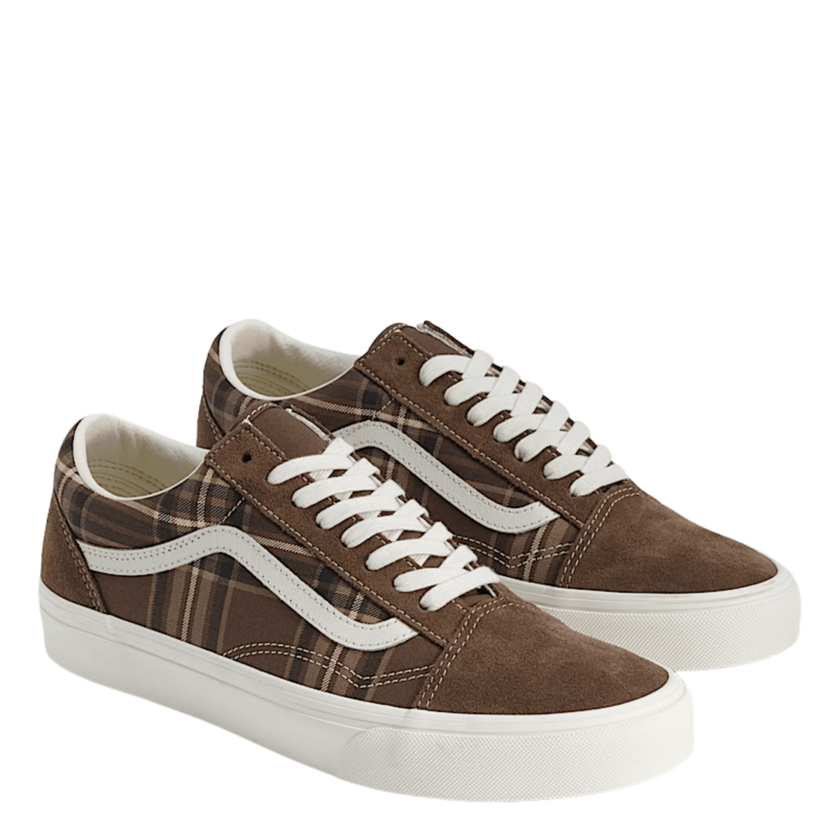 Vans Men's Old Skool in Plaid Vintage Cocoa - Getoutside Shoes