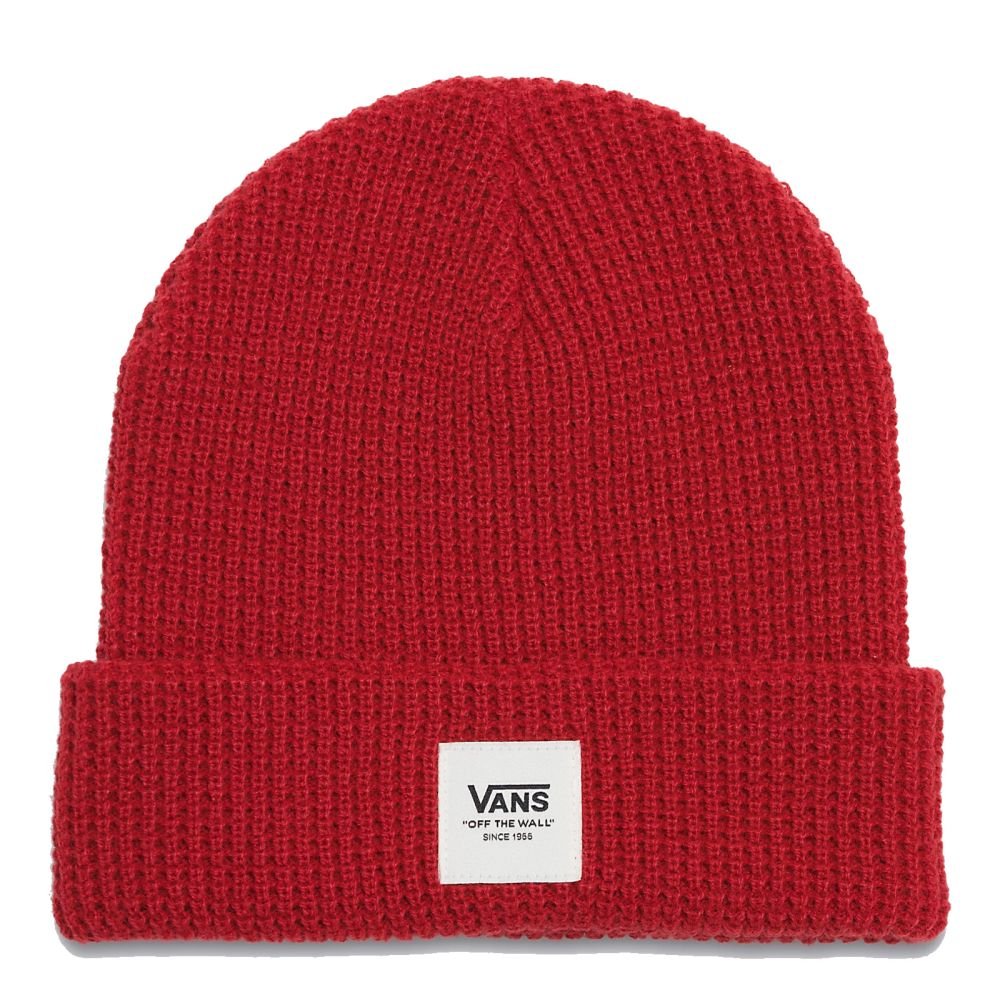 Vans Waffle Cuff Beanie in Chili Pepper Red - Getoutside Shoes