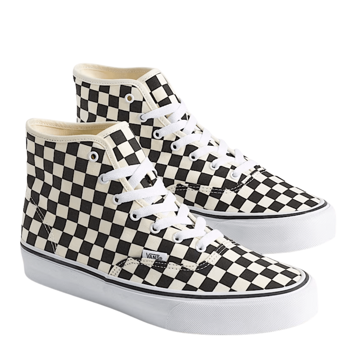 Vans Women's Authentic Hi 2.0 in Checkerboard Black/True White - Getoutside Shoes