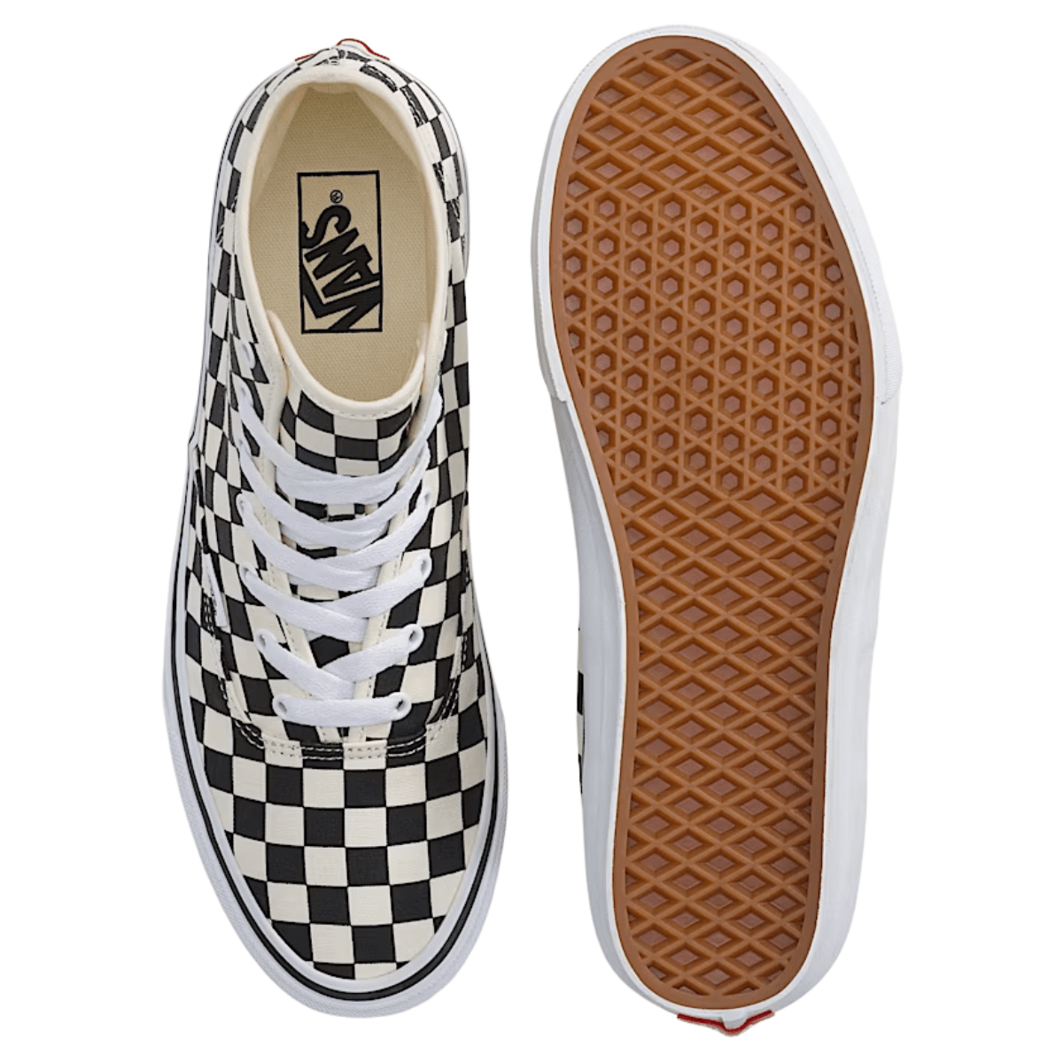 Vans Women's Authentic Hi 2.0 in Checkerboard Black/True White - Getoutside Shoes