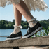 Vans Women's Authentic Lowpro in Black/White - Getoutside Shoes