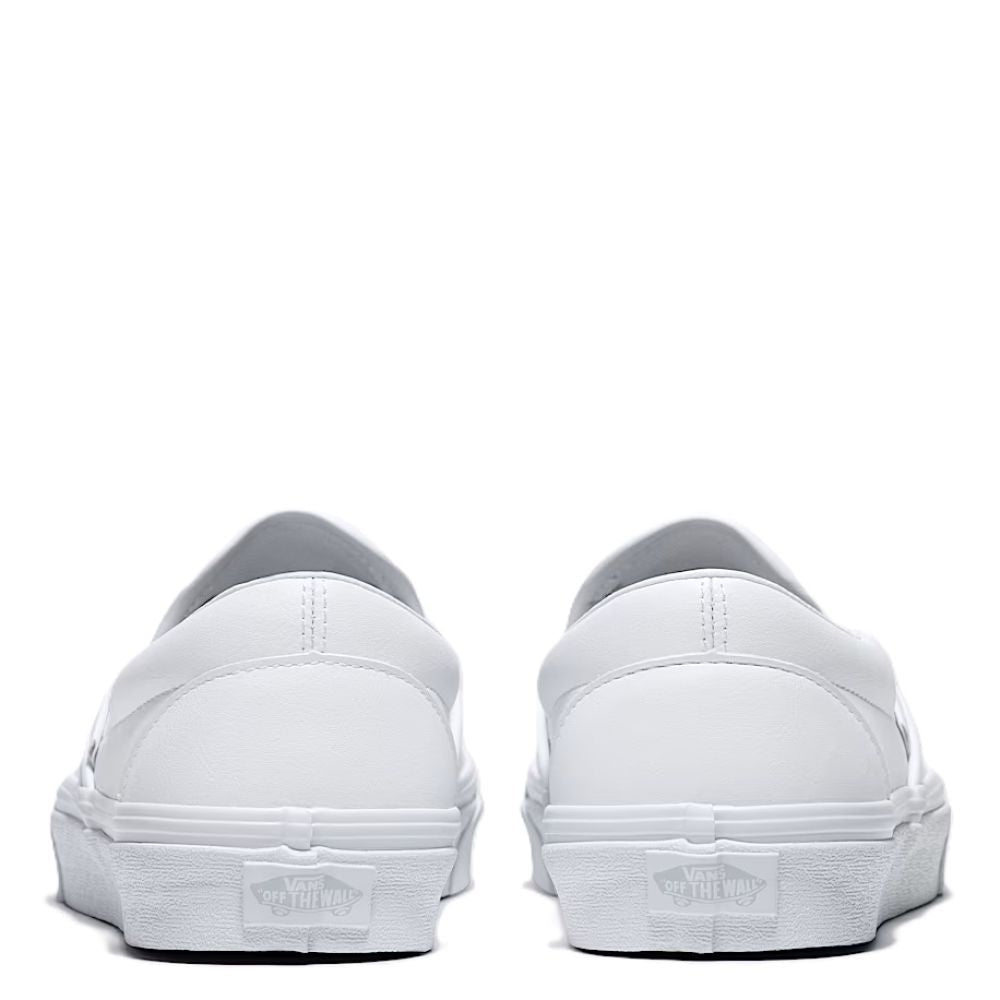 Vans Women's Classic Slip-On Tumble Leather in White - Getoutside Shoes