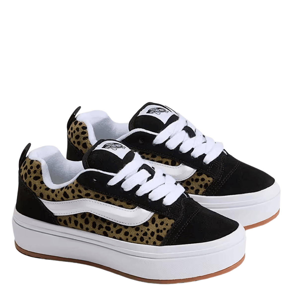 Vans Women's Knu Skool Platform Lite in Spotted Olive Brown/Black - Getoutside Shoes