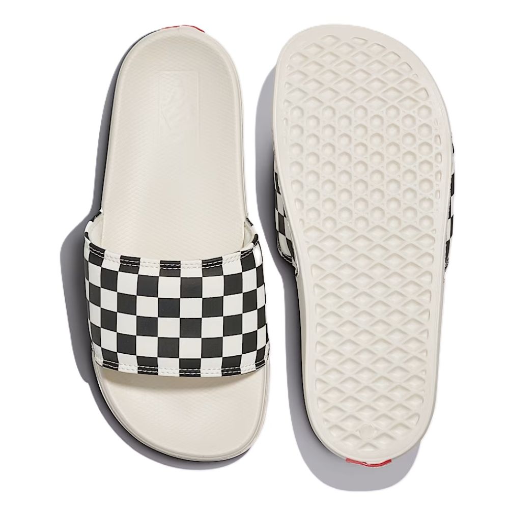 Vans Women's La Costa Checkerboard Slide - On in White/Black - Getoutside Shoes