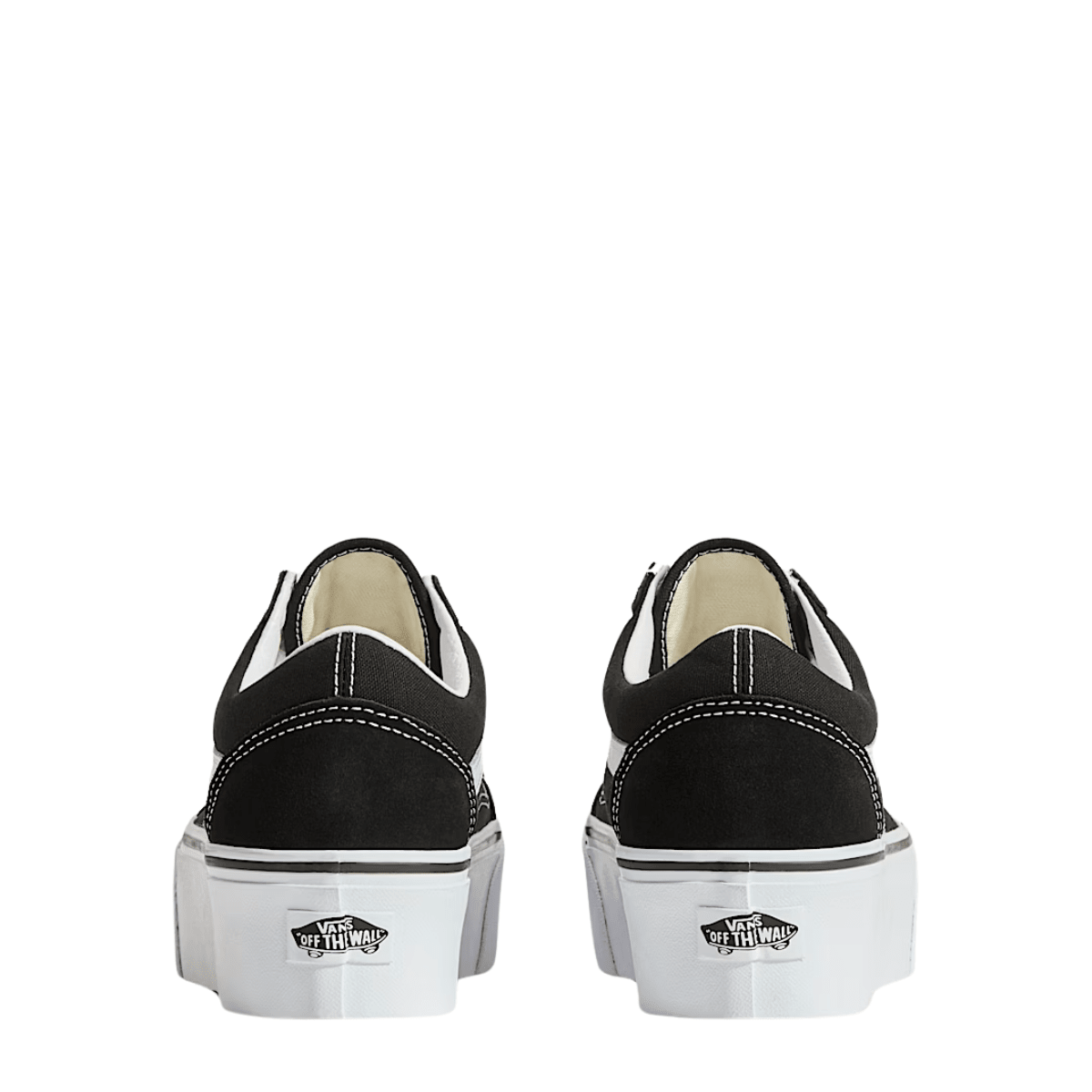 Vans Women's Old Skool Stackform in Suede/Canvas Black/True White - Getoutside Shoes