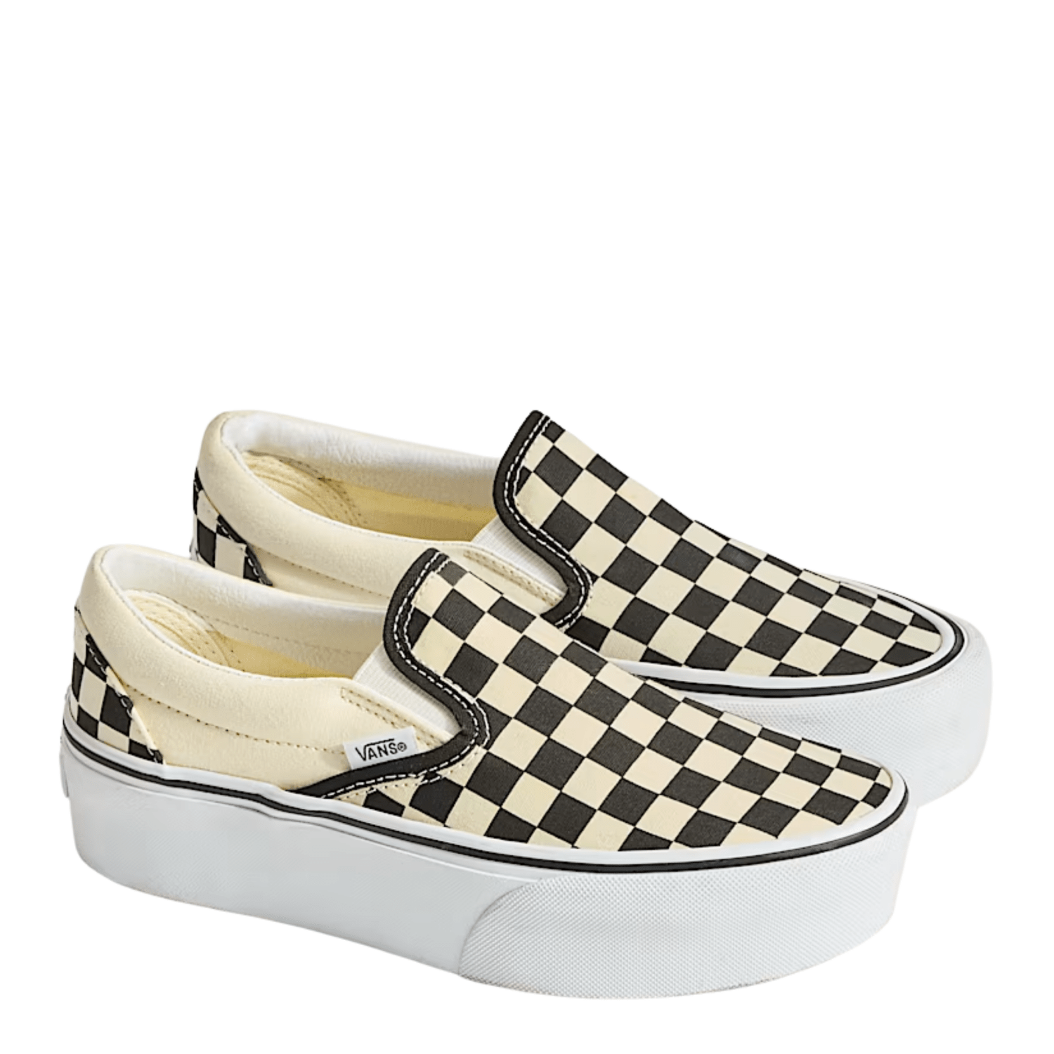 Vans Women's Slip-On Stackform in Checkerboard Black/Classic White - Getoutside Shoes