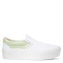 Vans Women's Slip-On Stackform in Green/True White - Getoutside Shoes