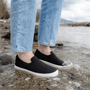 Vessi Women's Boardwalk Slip-On in Boulder Black - Getoutside Shoes