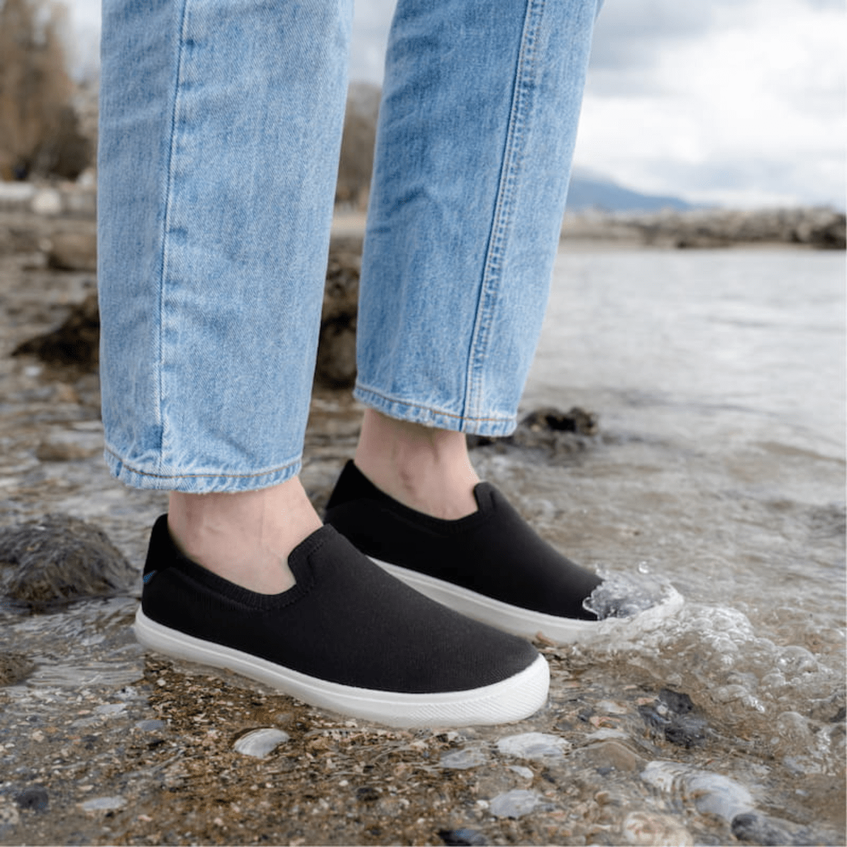Vessi Women's Boardwalk Slip-On in Boulder Black - Getoutside Shoes