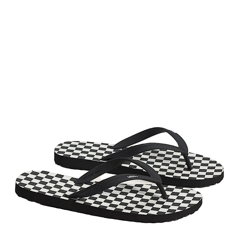 Vans Men's Makena Sandal in Checkerboard Black/Marshmallow White